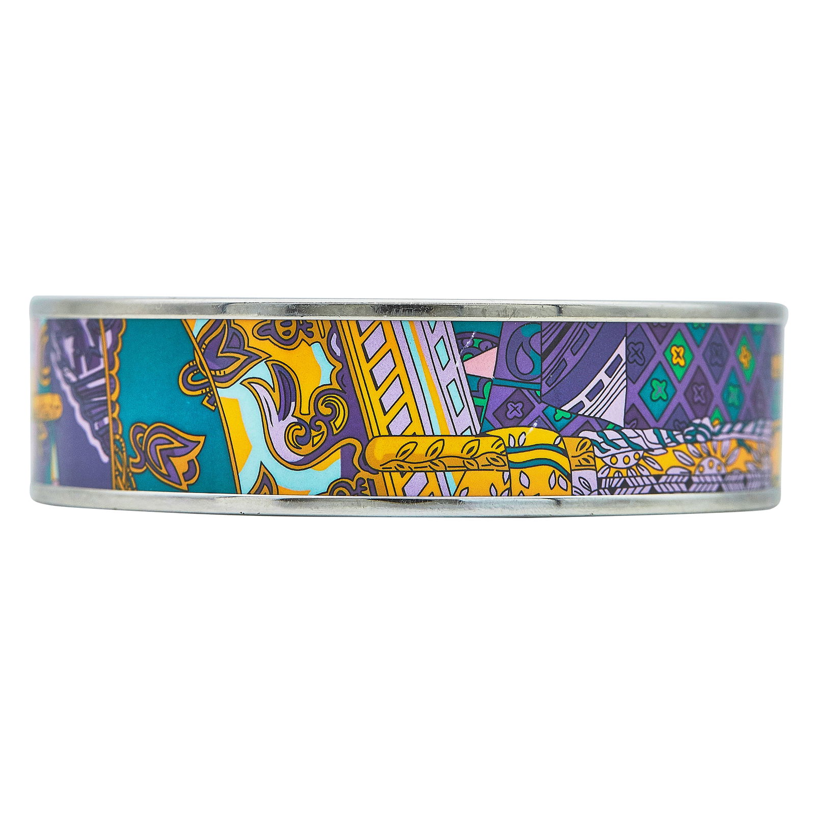 Hermès Base Metal Multicolored Enamel Bangle (1 of 4)