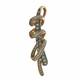 Le Vian 14K Rose Gold Colorless and Light Brown Diamond Bar Wrap Pendant