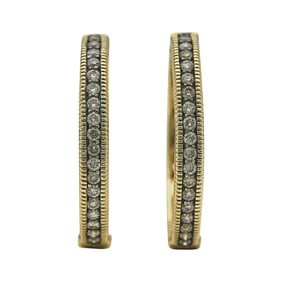 Le Vian 14K Yellow Gold Light Brown Diamond Hoop Earrings