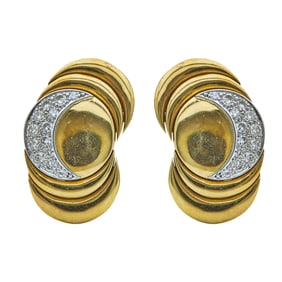 Faberge-Soler Cabot 18K Yellow and White Gold Diamond Earrings