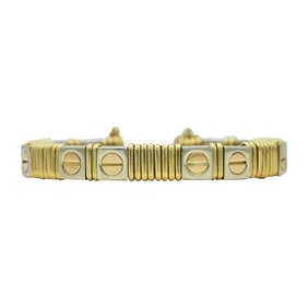 18K Yellow and White Gold Bangle Bracelet