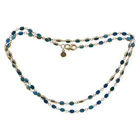 Dominique Cohen 18K Yellow Gold Opal Link Chain Necklace