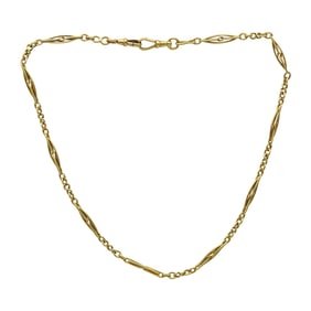 18K Yellow Gold Watch Fob Chain