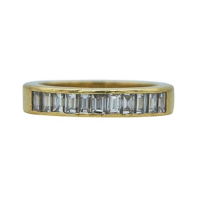 18K Yellow Gold Baguette-Cut Diamond Band Ring