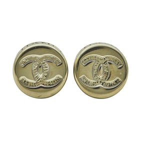 Chanel Base Metal Round Stud Earrings