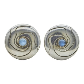 Georg Jensen Sterling Silver and Moonstone  Earrings