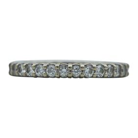 14K White Gold and Round Brilliant Cut Diamond Eternity Ring Band