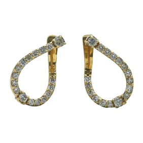 14K Yellow Gold Back-to-Front Diamond Hoop Earrings