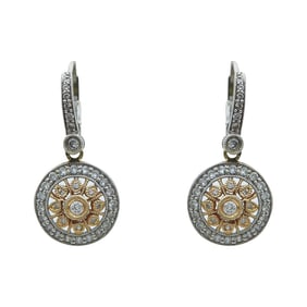 14K White and Rose Gold Diamond Drop Earrings