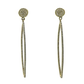 14K Yellow Gold and Diamond Marquise Pendant Earrings