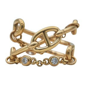 Hermès Chaîne d'ancre 18K Rose Gold and Diamond Ring