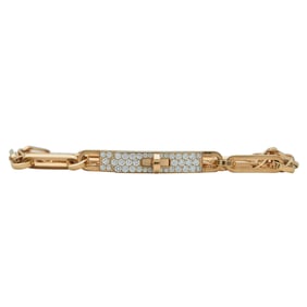 Hermès Kelly 18K Rose Gold and Diamond Wrap Bracelet