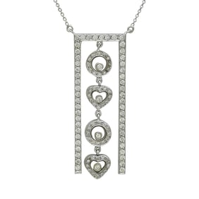 18K White Gold and Diamond Articulated  Pendant Necklace