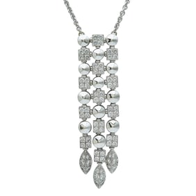18K White Gold and Diamond Tassel Necklace
