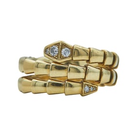Bvlgari Bulgari Serpenti Viper 18K Yellow Gold and Diamond Ring