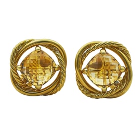 David Yurman 18K Yellow Gold and Citrine Earrings