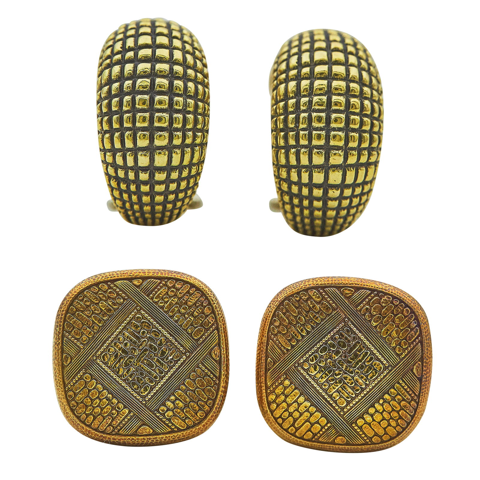 Two Pairs of Alex Sepkus 18K Yellow Gold Earrings (1 of 7)