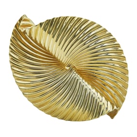 Retro Tiffany & Co. 14K Yellow Gold Ridged Oval Brooch