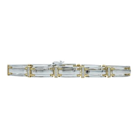 14K White and Yellow Gold Diamond Gento Link Bracelet