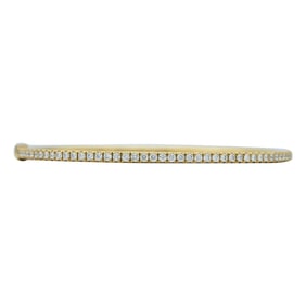Tiffany & Co. Metro 18K Yellow Gold Diamond Hinged Bangle Bracelet
