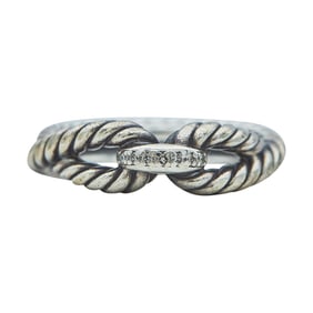 David Yurman Cable Loop Sterling Silver and Diamond Ring Band