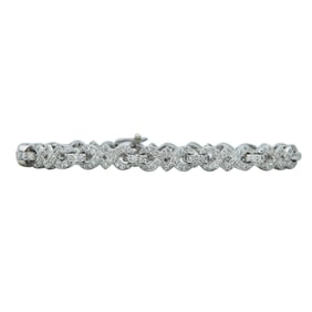 18K White Gold and Diamond Figure-Eight Link Bracelet