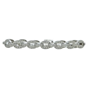 Platinum and Diamond Oval Link Bracelet
