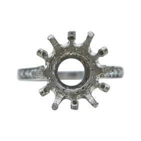 S. Rudle Platinum and Diamond Engagement  Ring Setting with Hidden Halo