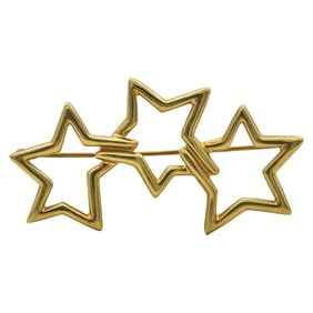 Tiffany & Co. 18K Yellow Gold Interconnecting Star Brooch Pin