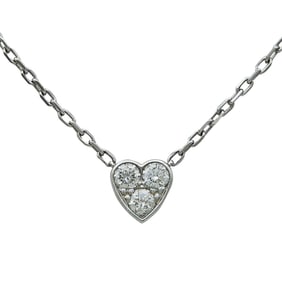 Cartier 18K White Gold Diamond Heart Pendant Necklace