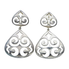 Elizabeth Rand Sterling Silver Openwork Pendant Earrings