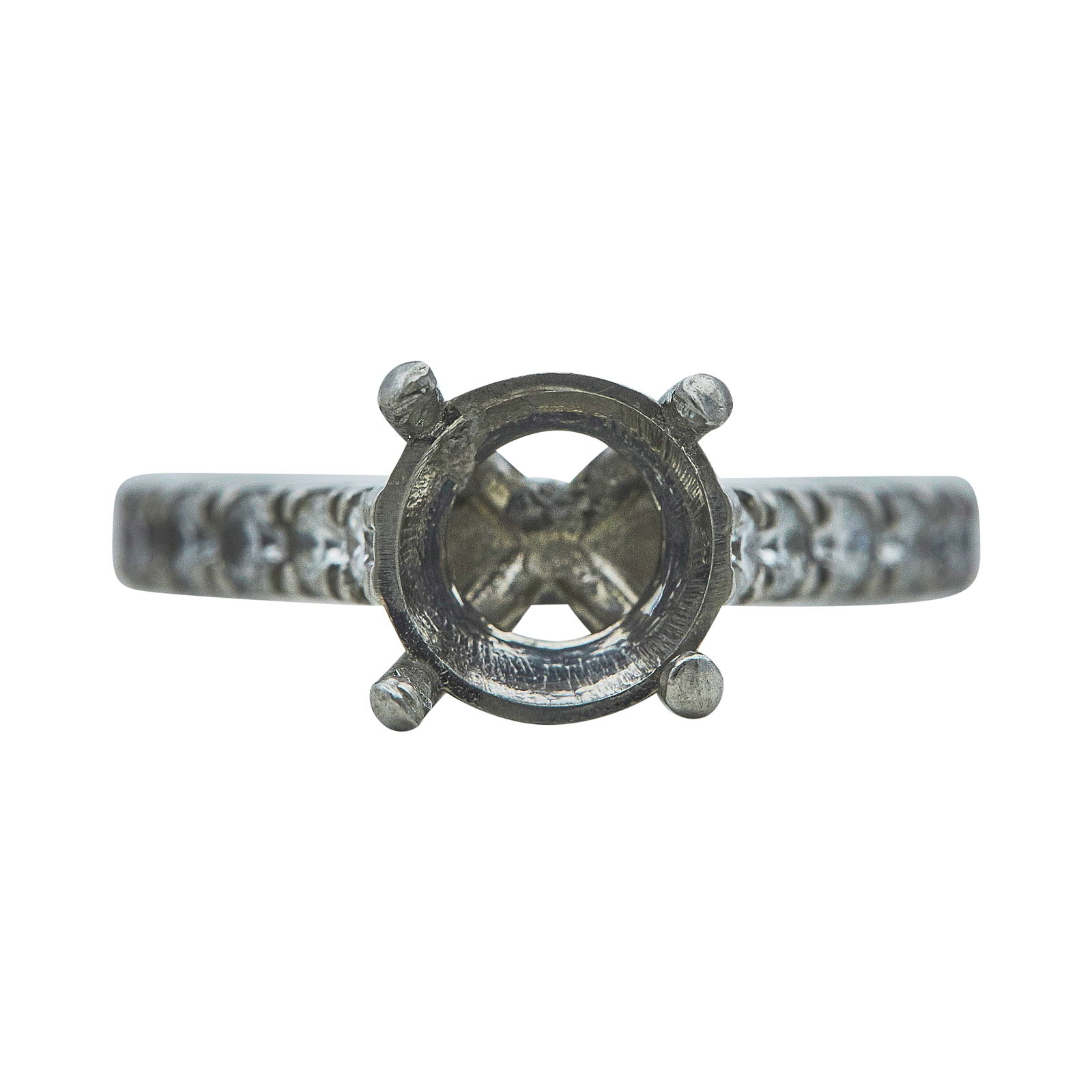 Platinum and Diamond Solitaire Engagement Ring Setting (1 of 3)