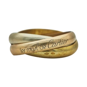 Cartier Le Must de Cartier 18K Three Color Gold Trinity Rolling Band Ring