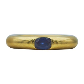 Cartier Ellipse 18K Yellow Gold and Sapphire Ring Band