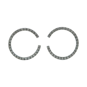 18K White Gold and Diamond Front-to-Back Hoop Earrings