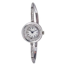 Vintage Platinum and Diamond Dress Watch