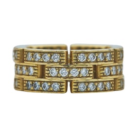 Cartier Maillon Panthère 18K Yellow Gold and Diamond Ring Band