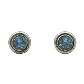 Elsa Peretti for Tiffany & Co. Sterling Silver and Aquamarine Stud Earrings