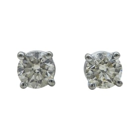 14K White Gold 1.30 Carat Diamond Stud Earrings