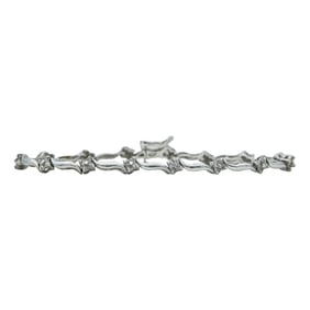 Zales 14K White Gold and Diamond Floret Tennis Bracelet