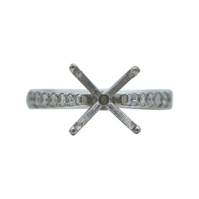 18K White Gold and Diamond Engagement Ring Setting