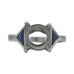 Platinum and Sapphire Engagement Ring Setting