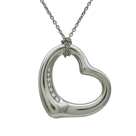 Elsa Peretti for Tiffany & Co. Platinum and Diamond Open Heart Pendant Necklace