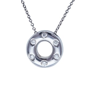 Tiffany & Co. Etoile Platinum and Diamond Circle Pendant Necklace