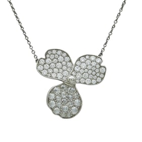 Tiffany & Co. Paper Flowers Platinum Round and Rose-Cut Diamond Pendant Necklace