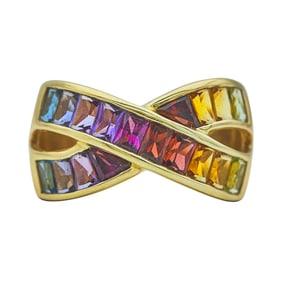 H. Stern 18K Yellow Gold Multi-Gemstone Rainbow Ring