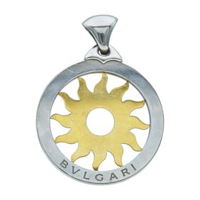 Bulgari Bvlgari Tondo 18K Yellow Gold and Stainless Steel Sun Pendant