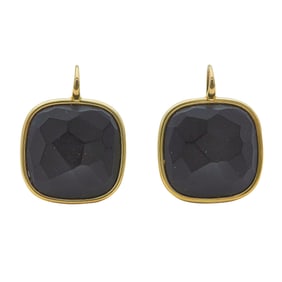 Pomellato Victoria 18K Yellow Gold Faceted Jet Earrings