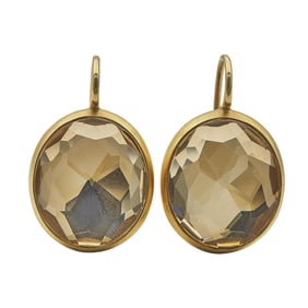 Pomellato Narciso 18K Yellow Gold and Rose Cut Quartz Earrings