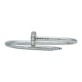 Cartier Juste un Clou 18K White Gold and Diamond Nail Bracelet